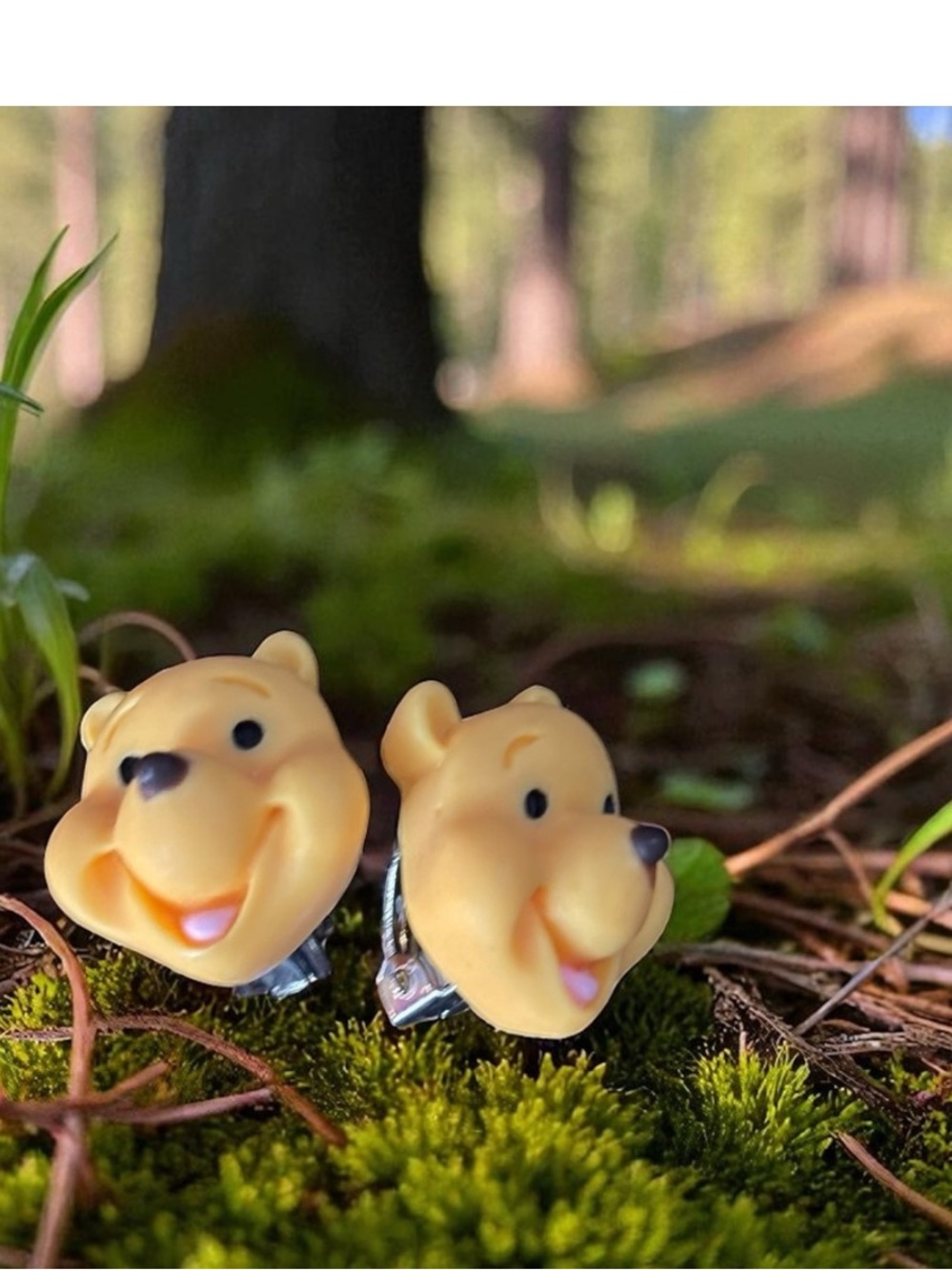 Disney Yellow Winnie the Pooh Earrings 1 inch